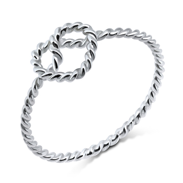Knotted Heart Silver Ring NSR-466